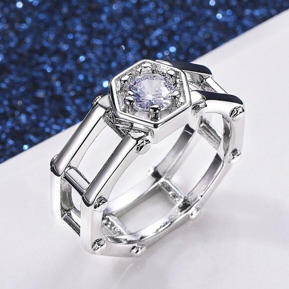 🔥Hollow Band Dainty Round Mujer Refine Fashion Rings for Women/Man,MARR9065 - Picture 1 of 8
